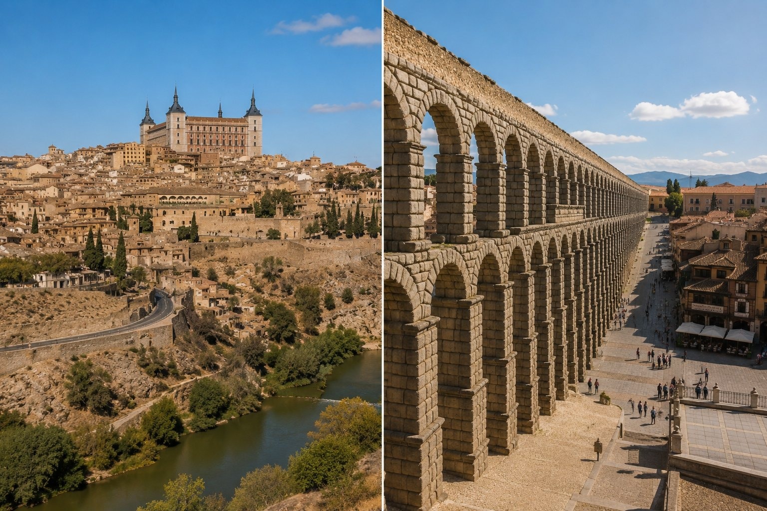 🏰 Dagsutflykt: Toledo eller Segovia i Madrid med människor och realistisk resemiljö