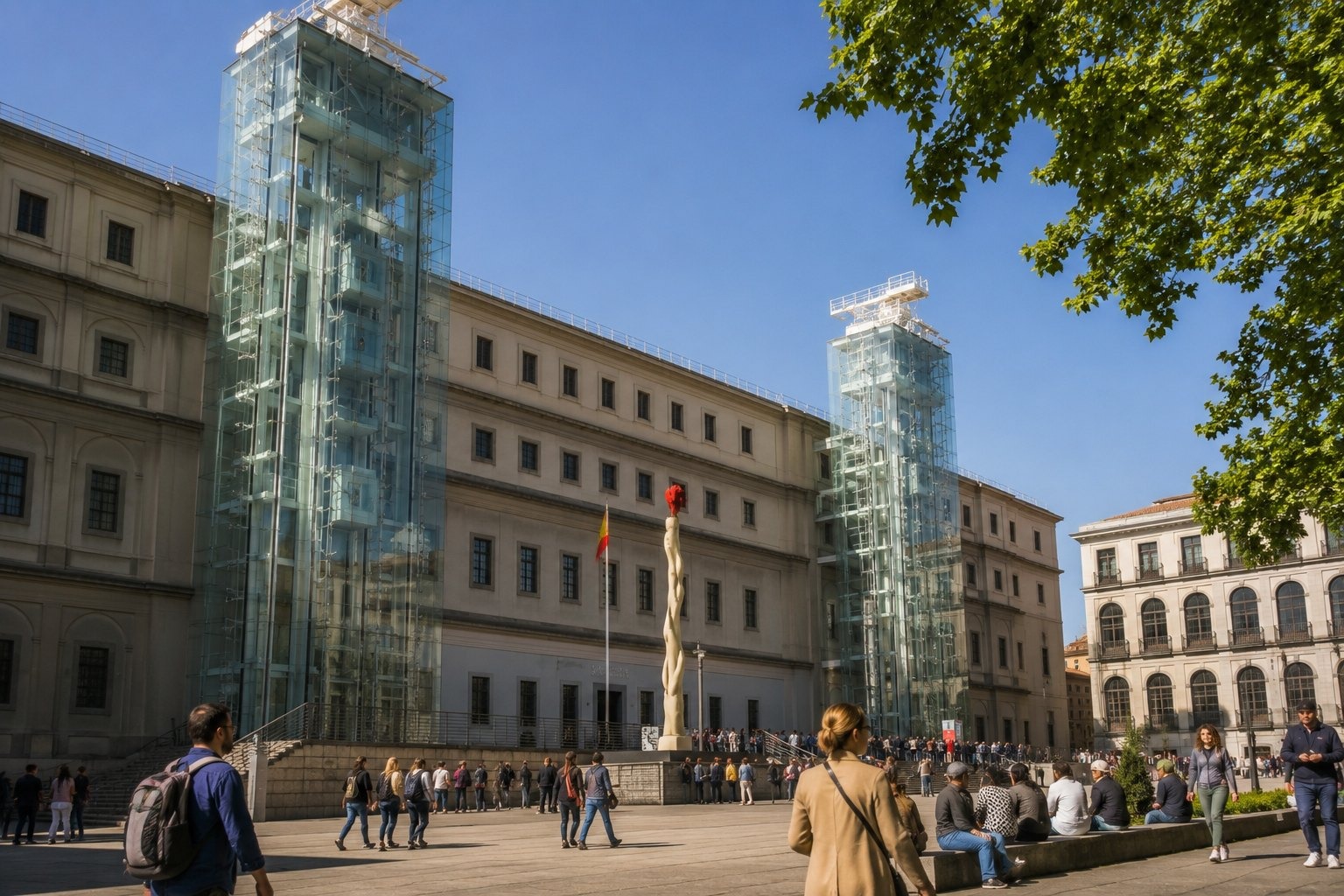 🎨 Reina Sofía i Madrid med människor och realistisk resemiljö