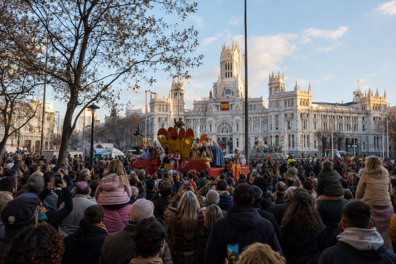 Trettondagen — Spaniens riktiga julafton i Madrid med människor och realistisk resemiljö
